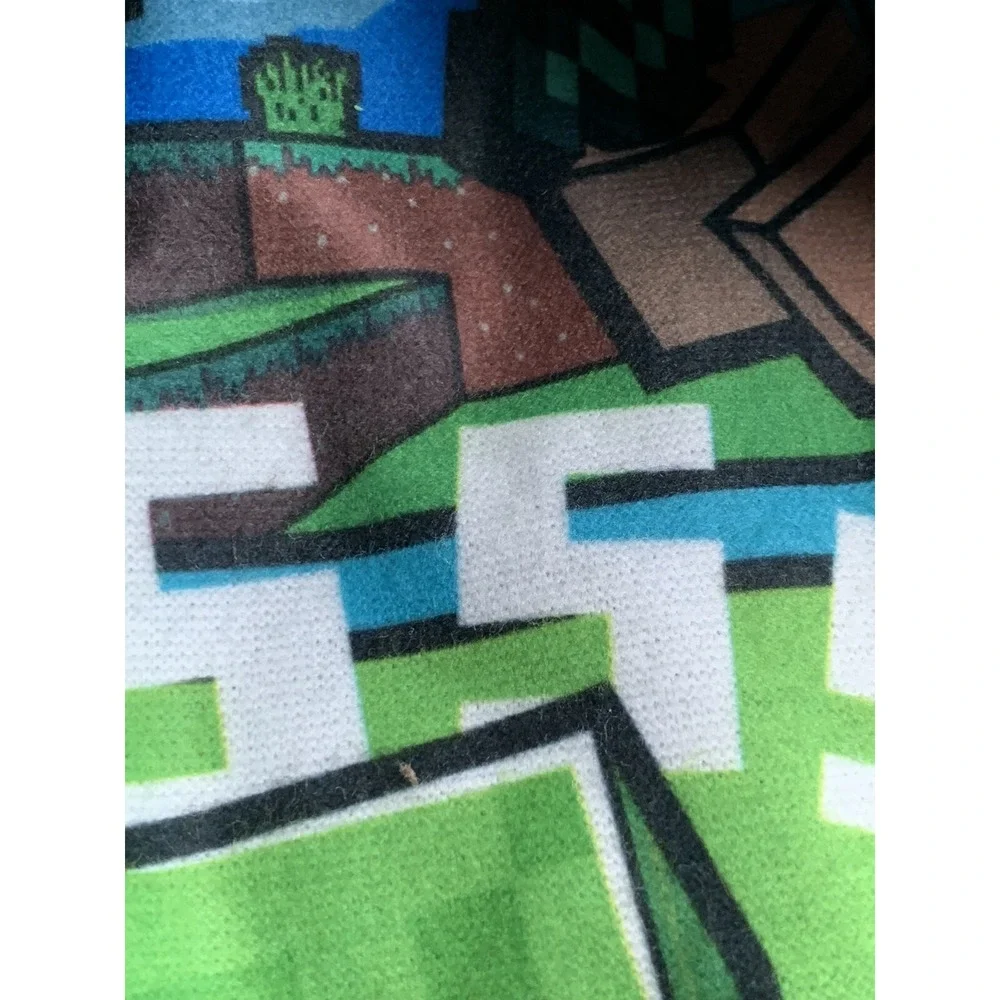 Minecraft Pajama Set Boys Size 4 Green Blue New 2-Pc Flannel Creeper TNT MF369